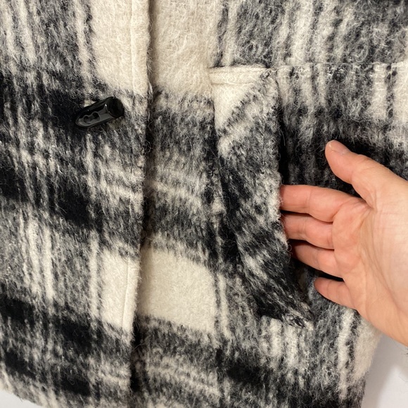 **NWOT ** Pink Tartan Plaid Double Breasted Coat - Picture 7 of 17